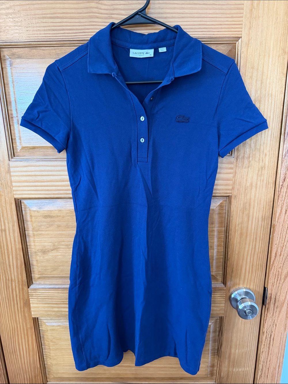 Lacoste Women's Polo Shirt Dress in Royal Blue- Size 34